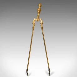 Pamono Antique English Fireside Tools in Brass, Set of 3><noscript><img width=