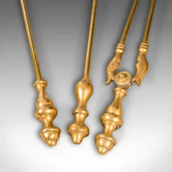 Pamono Antique English Fireside Tools in Brass, Set of 3><noscript><img width=