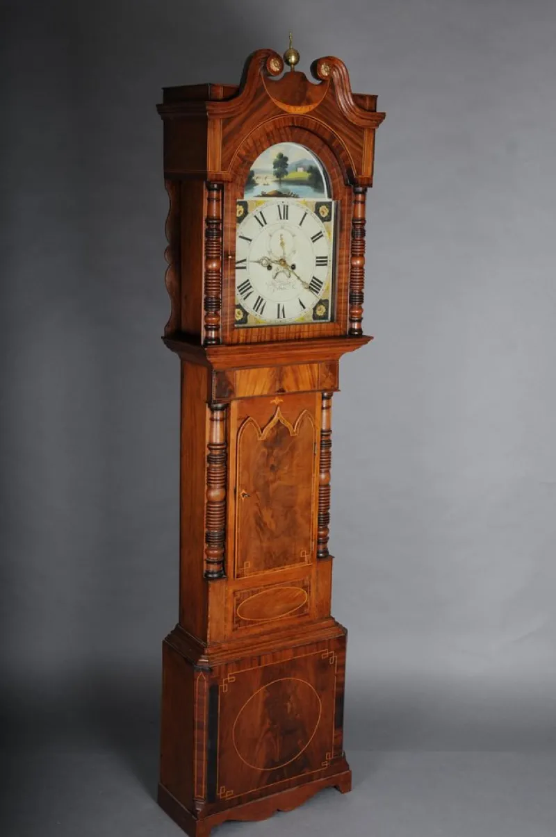 New Pamono Antique English Grandfather Clock in Mahogany, 18th Century