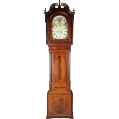 Pamono Antique English Grandfather Clock in Mahogany, 18th Century
