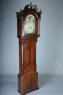 Pamono Antique English Grandfather Clock in Mahogany, 18th Century