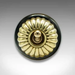 Pamono Antique English Light Switch in Brass, 1920><noscript><img width=