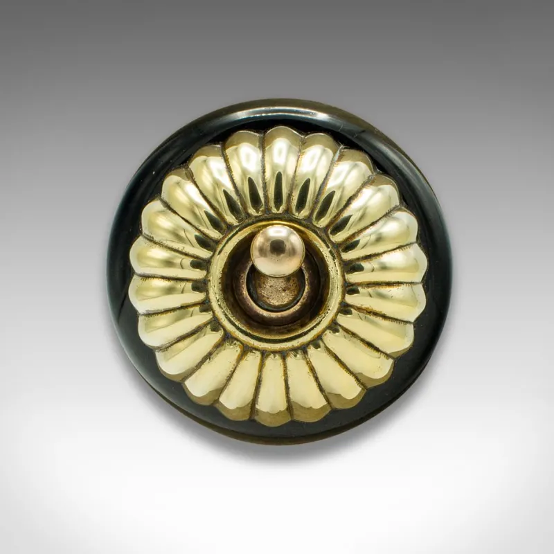 Pamono Antique English Light Switch in Brass, 1920> Architectural Elements