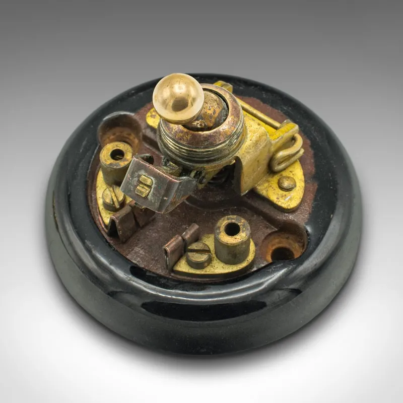 Pamono Antique English Light Switch in Brass, 1920> Architectural Elements