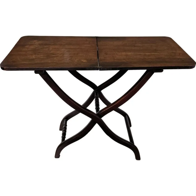 Pamono Antique English Mahogany Folding Table, 1890s> Console Tables