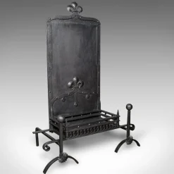 Pamono Antique English Open Hearth Fireplace, 1900, Set of 3> Fireplaces And Mantels