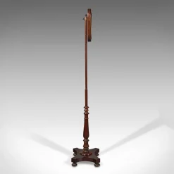 New Pamono Antique English Regency Adjustable Pole Screen Needlepoint Fire Shield, 1830s