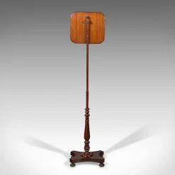 New Pamono Antique English Regency Adjustable Pole Screen Needlepoint Fire Shield, 1830s