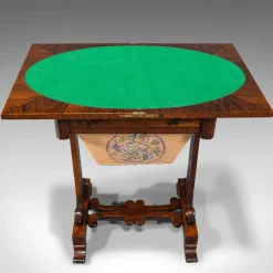 Pamono Antique English Regency Rosewood Fold Over Games Table, 1820s> Game Tables