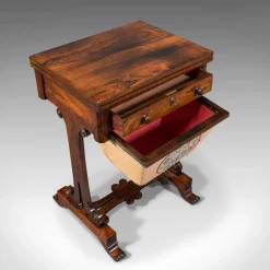 Pamono Antique English Regency Rosewood Fold Over Games Table, 1820s><noscript><img width=