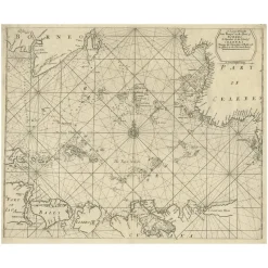 Clearance Pamono Antique English Seachart of Bali, 1711