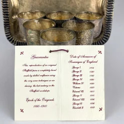 Pamono Antique English Silver Plated Glasses and Tray, 1890s, Set of 8><noscript><img width=