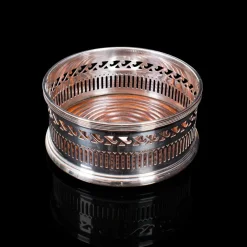 Pamono Antique English Silver Plated Wine Coaster or Bottle Stand from Harrods London, 1920> Bottles, Carafes & Jugs