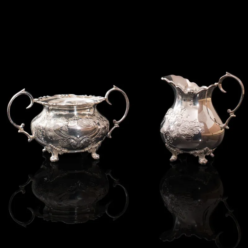 Discount Pamono Antique English Silver-Plated Tea Service, 1900s, Set of 4