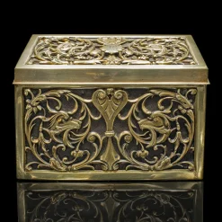 Pamono Antique English Stationery Box in Brass, 1880