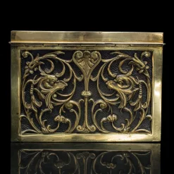 Pamono Antique English Stationery Box in Brass, 1880