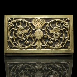 Pamono Antique English Stationery Box in Brass, 1880