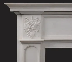 Pamono Antique English Statuary White Marble Fireplace Mantel, 1830><noscript><img width=