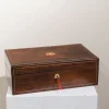 Pamono Antique English Tabletop Safe with Key, 1800s> Trunks Crates & Baskets