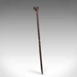 Clearance Pamono Antique English Wrought Iron Rams Head Fire Poker, 1910