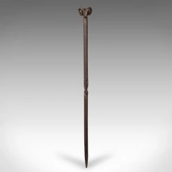 Clearance Pamono Antique English Wrought Iron Rams Head Fire Poker, 1910