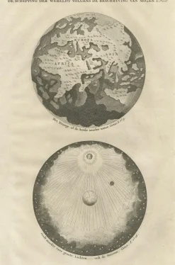 Pamono Antique Engraving of the Creation of the World According to Mozes, 1725