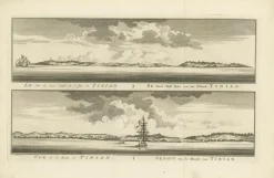 Pamono Antique Engraving of Tinian, an Island of the Northern Mariana Islands, 1757> Posters