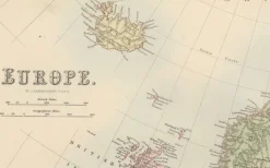 Pamono Antique Europe Map with Political Boundaries, 1884><noscript><img width=