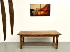 Pamono Antique Farmhouse Table in Oak and Walnut, 1700s><noscript><img width=