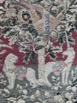 Pamono Antique Fire Screen with Tapestry><noscript><img width=