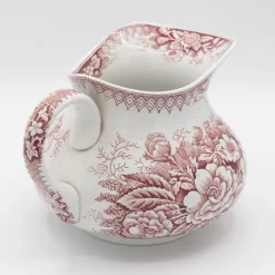 Best Pamono Antique Floral Terre De Fer Pitcher from St. Amand, France, 1890s