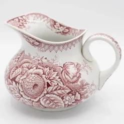 Best Pamono Antique Floral Terre De Fer Pitcher from St. Amand, France, 1890s