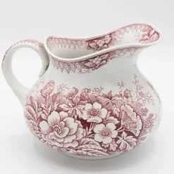 Best Pamono Antique Floral Terre De Fer Pitcher from St. Amand, France, 1890s
