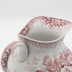 Best Pamono Antique Floral Terre De Fer Pitcher from St. Amand, France, 1890s
