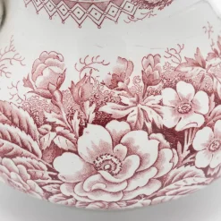 Best Pamono Antique Floral Terre De Fer Pitcher from St. Amand, France, 1890s