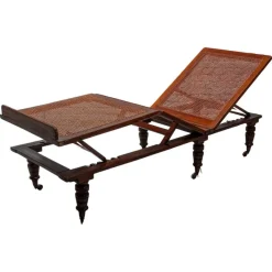 Pamono Antique Folding & Adjustable Daybed from British Campaign Furniture, London, 1870s> Daybeds & Chaises Lounges