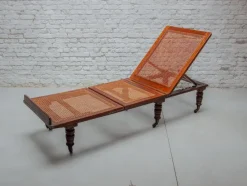 Pamono Antique Folding & Adjustable Daybed from British Campaign Furniture, London, 1870s><noscript><img width=