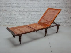 Pamono Antique Folding & Adjustable Daybed from British Campaign Furniture, London, 1870s><noscript><img width=