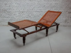 Pamono Antique Folding & Adjustable Daybed from British Campaign Furniture, London, 1870s><noscript><img width=