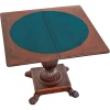 Best Pamono Antique Folding Pedestal Card Table, 19th Century