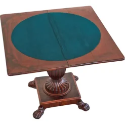 Best Pamono Antique Folding Pedestal Card Table, 19th Century
