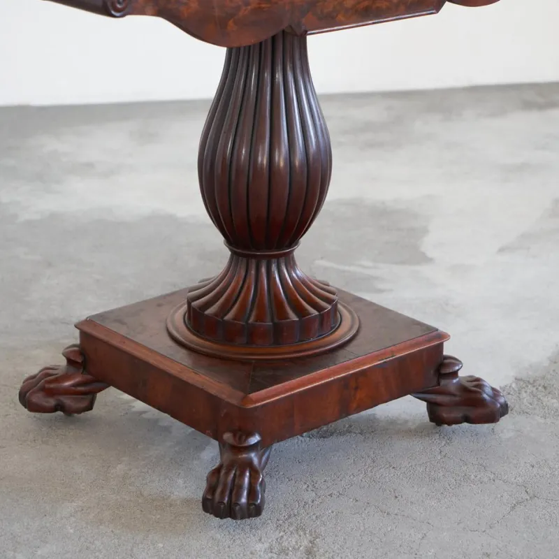 Best Pamono Antique Folding Pedestal Card Table, 19th Century