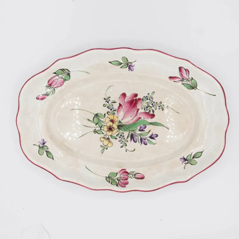 Clearance Pamono Antique French Art Nouveau Platter from Lunéville, Early 20th Century