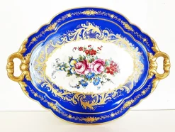 Pamono Antique French Blue Limoges Tray, 1890s><noscript><img width=