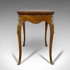 Pamono Antique French Burr Walnut Fold Over Card Table, 1870s><noscript><img width=