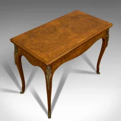 Pamono Antique French Burr Walnut Fold Over Card Table, 1870s><noscript><img width=