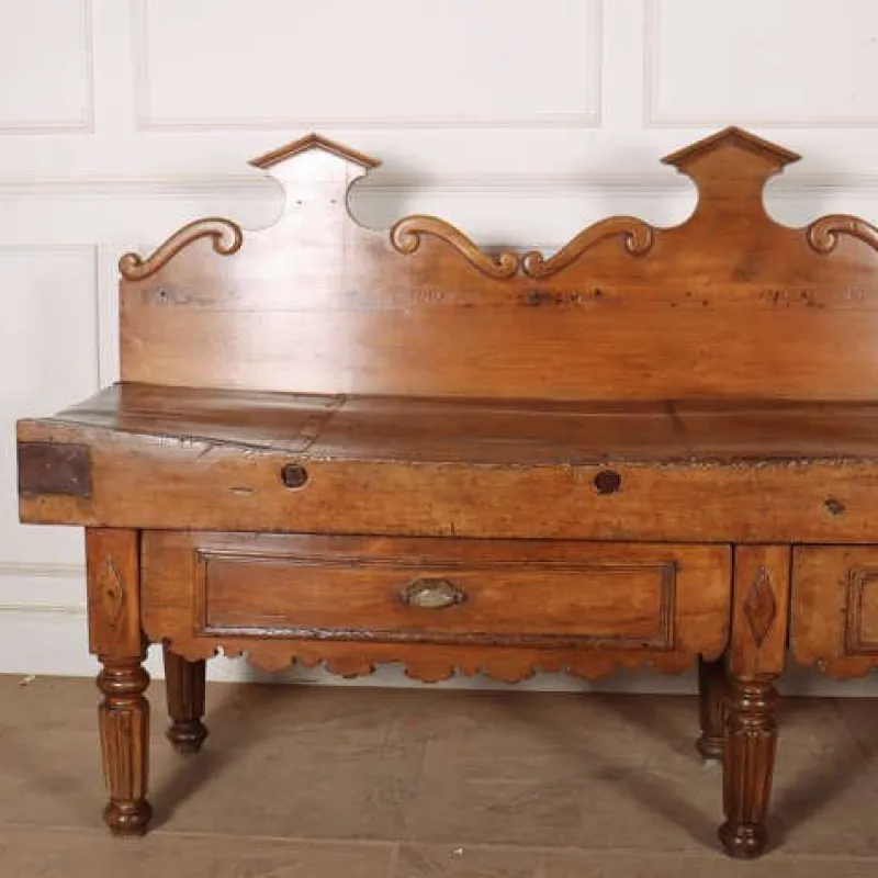 Pamono Antique French Butchers Block> Worktables & Workbenches