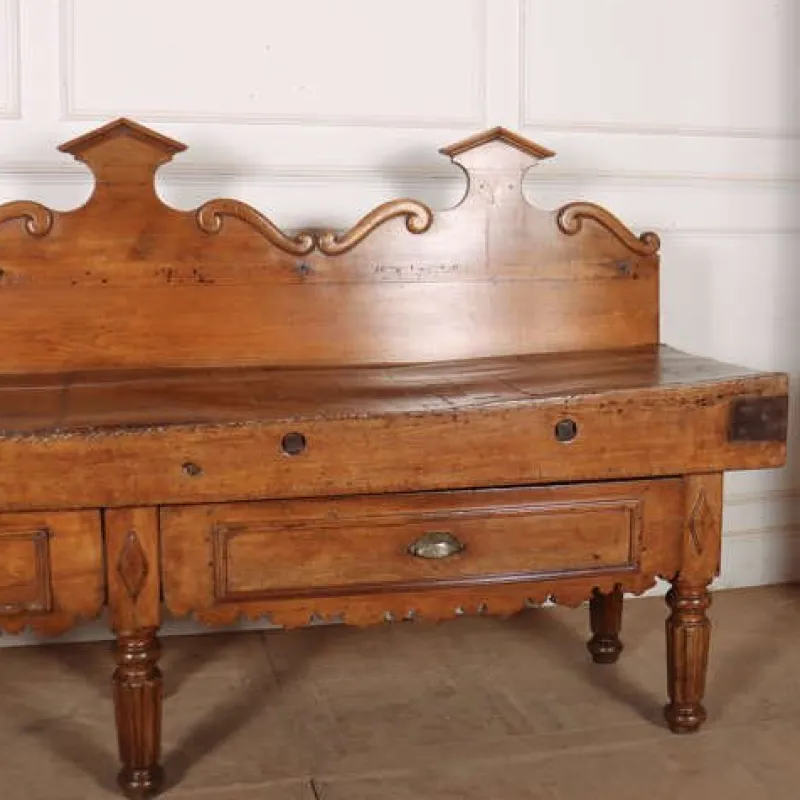 Pamono Antique French Butchers Block> Worktables & Workbenches