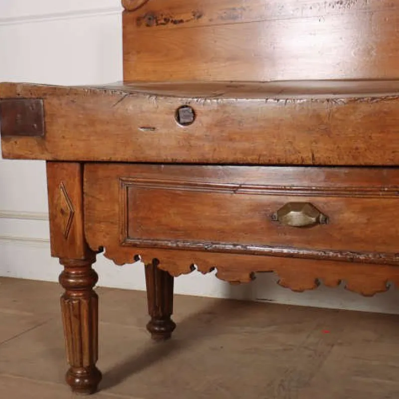 Pamono Antique French Butchers Block> Worktables & Workbenches