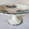 Pamono Antique French Campagne Series Compotier in Blue Faience from FF Pexonne, 1890s> Bowls